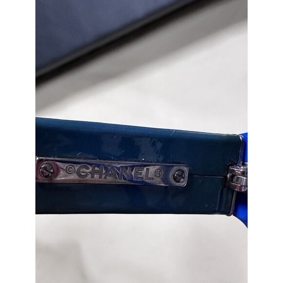 Chanel Blue Oversized Square Sunglasses Acetate Lightly Tinted main image 6